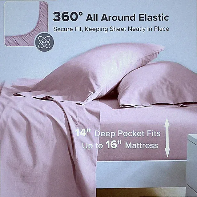 Comfort Spaces 100 Cotton Sheets, Breathable, Soft in Queen Size