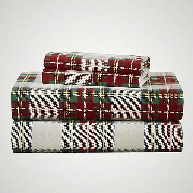 Comfort Spaces 100% Cotton Sheets King, Breathable, Scottish Plaid Red