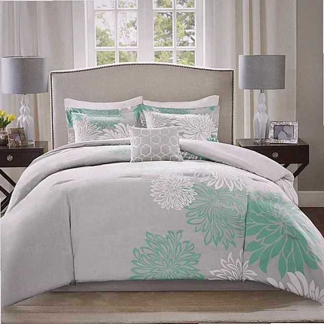 Comfort Spaces Enya Comforter Set-Modern Floral Design All Season Down Alternati