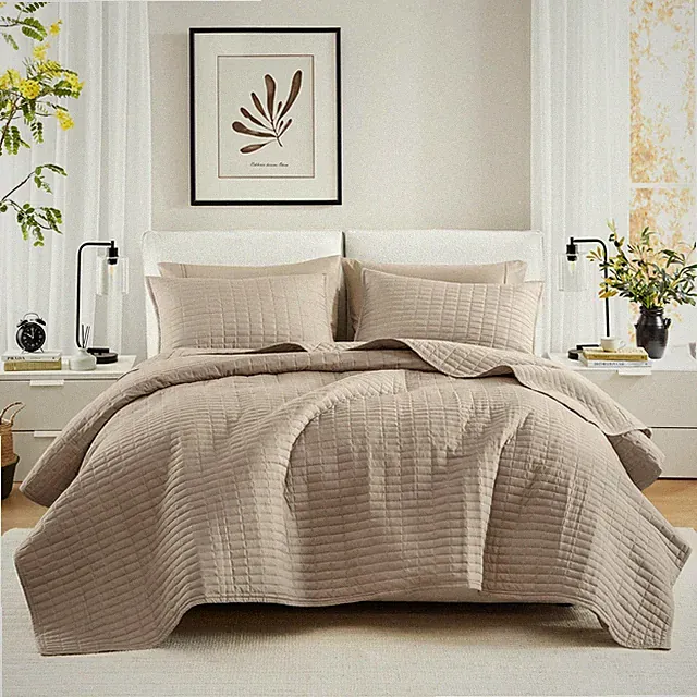Comfort Spaces Kienna Quilt Set - Luxury Double Sided Stitching Design, All