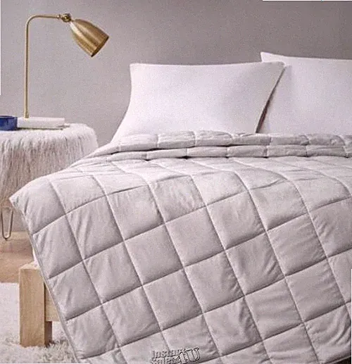 Comfort Spaces Reversible All Season Quilted Cover Weighted Blanket 15lbs Grey