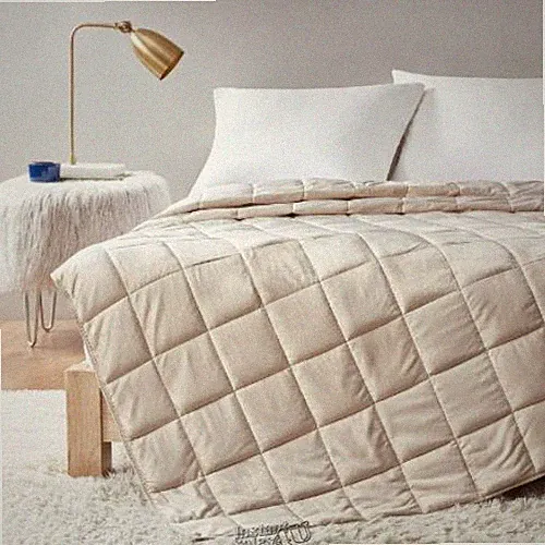 Comfort Spaces Reversible Weighted Blanket Velvet Sherpa Soft Heavy 15 lbs Cream