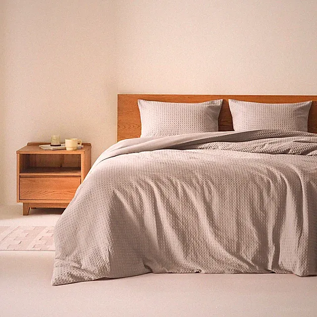 Comfort Spaces Taupe King Duvet Cover Set - 3 Pieces Breathable Dotted Weave...