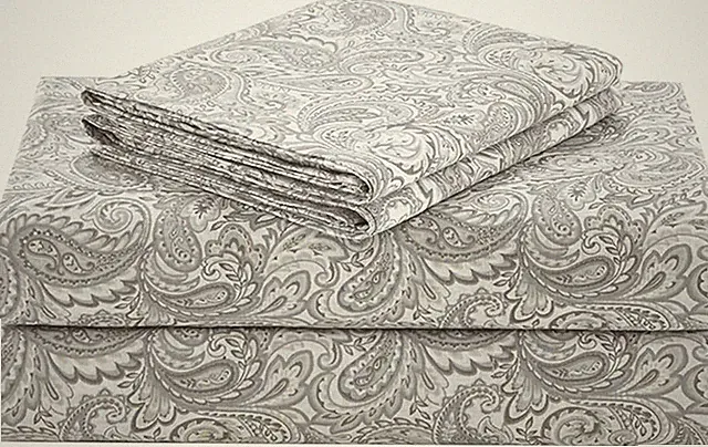 King Size 4 Piece Paisley Multi 100% Cotton Sheets Breathable Soft Bed Sheets
