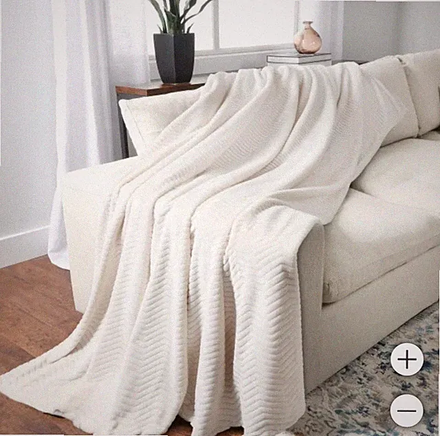 Life Comfort, 66" x 96" Oversized Plush Textured Throw Blanket (Choose Color)