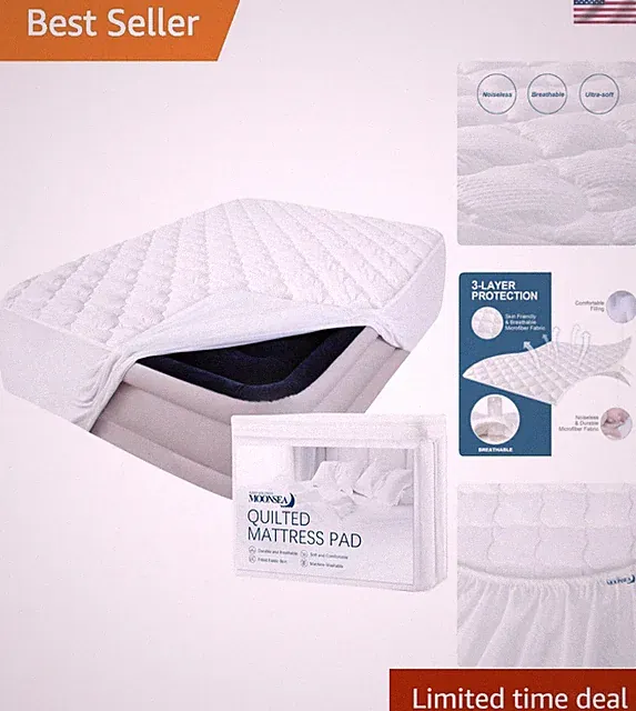 Luxurious Queen Mattress Pad - Thick Quilted, Breathable & Noiseless Comfort